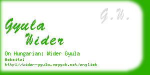 gyula wider business card